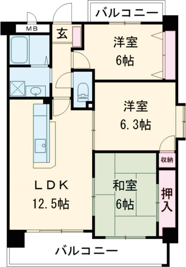 第3元木ビルの間取り