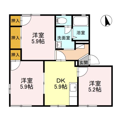 ハイツ定栄Aの間取り