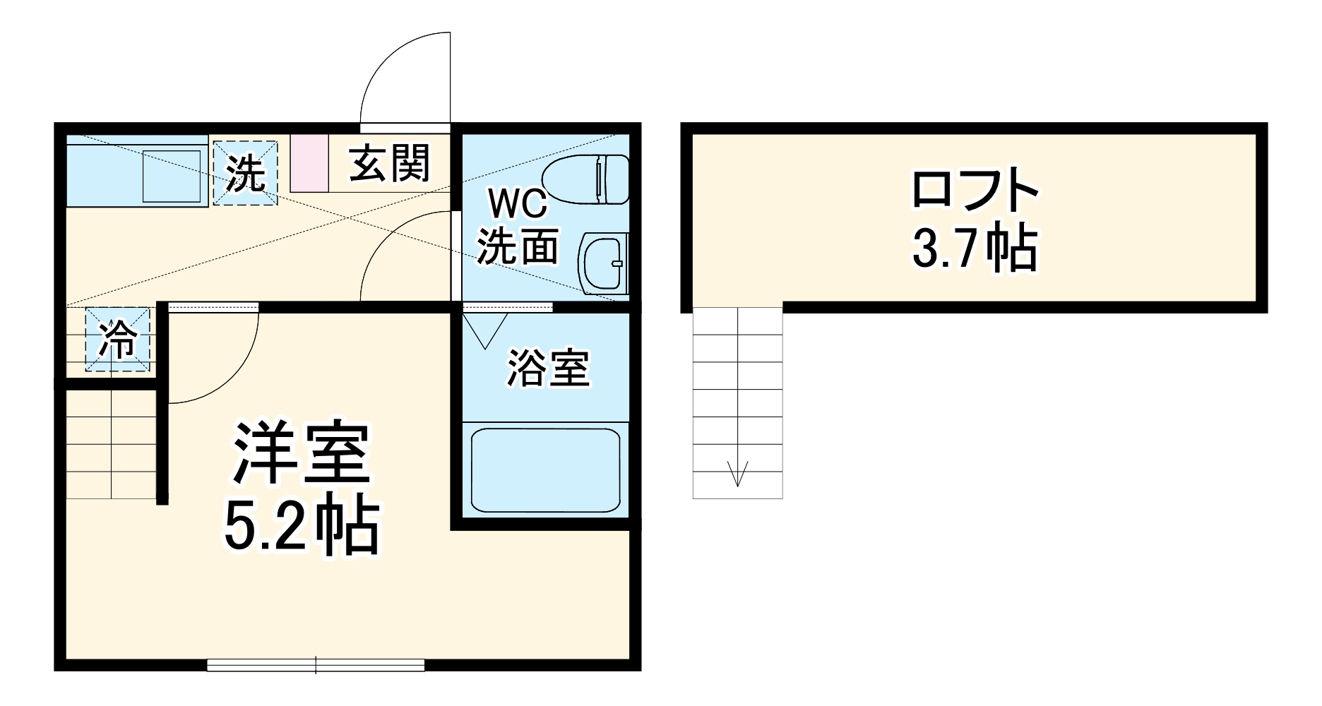 ドミールワタナベの間取り