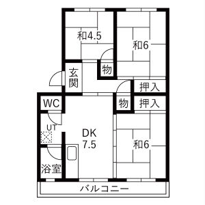 第二平野ハイツの間取り