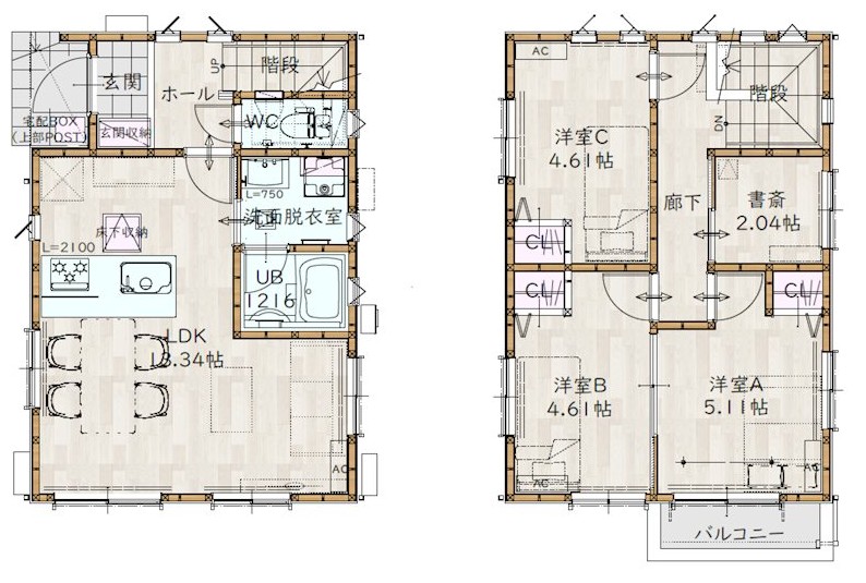緑区道祖土3丁目戸建 B棟の間取り