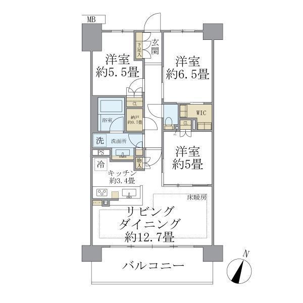 Brilliacity石神井公園ATLAS6号棟の間取り