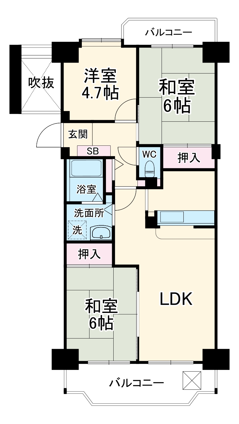 イトーピア第二大曽根マンションの間取り