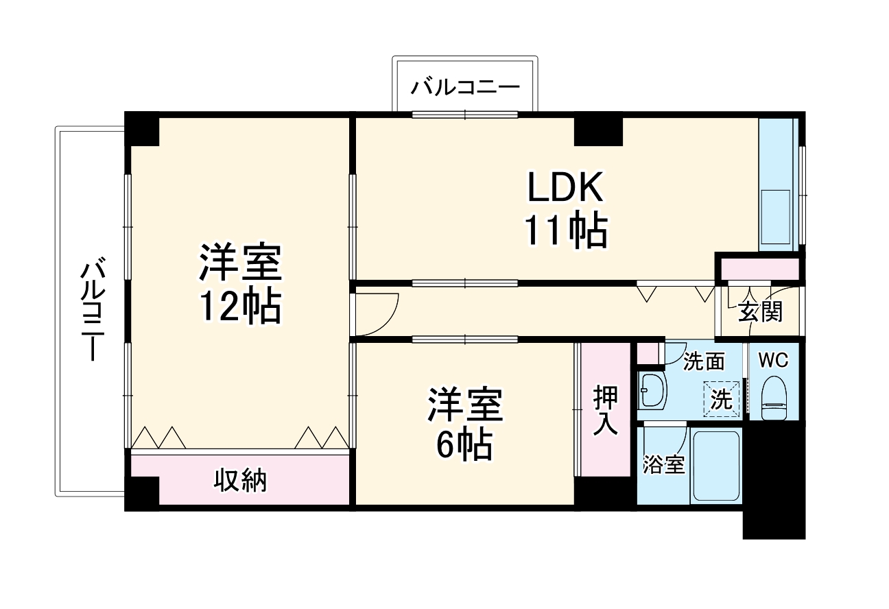 クローバーハイツ森小路1号棟の間取り