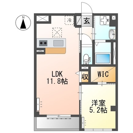 国領町の完工年月(2026年4月)築の賃貸マンションの間取り
