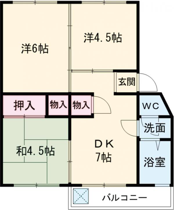 春木マンションB棟の間取り