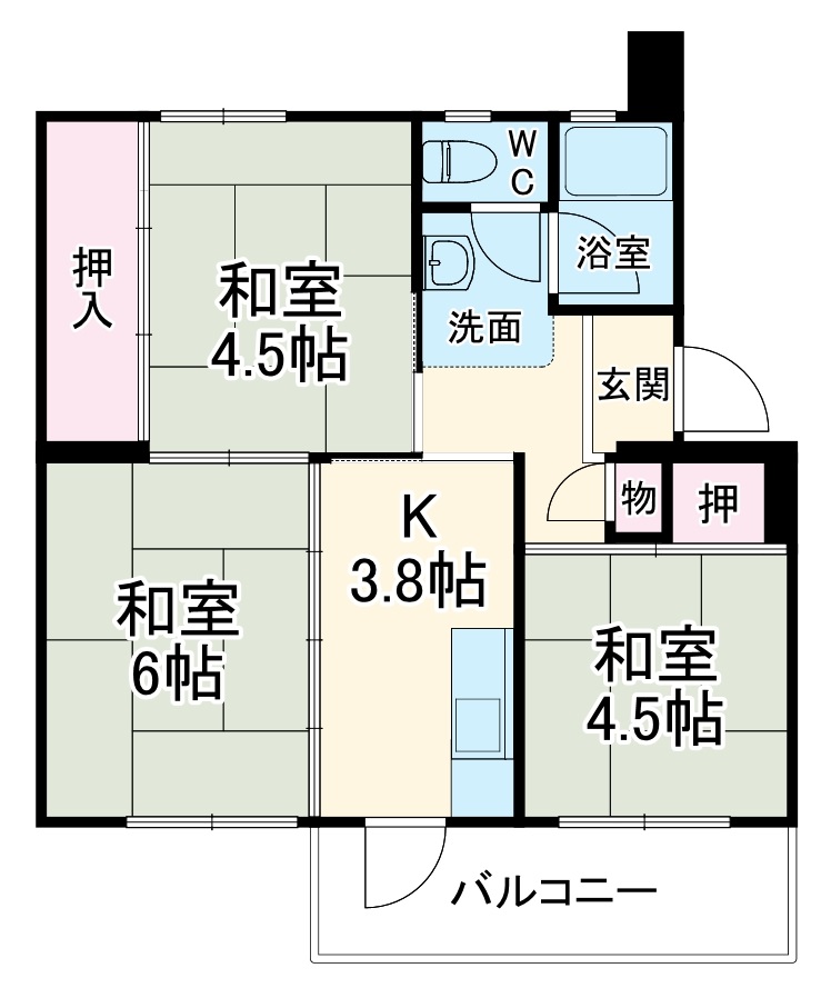 岩倉 40号棟の間取り