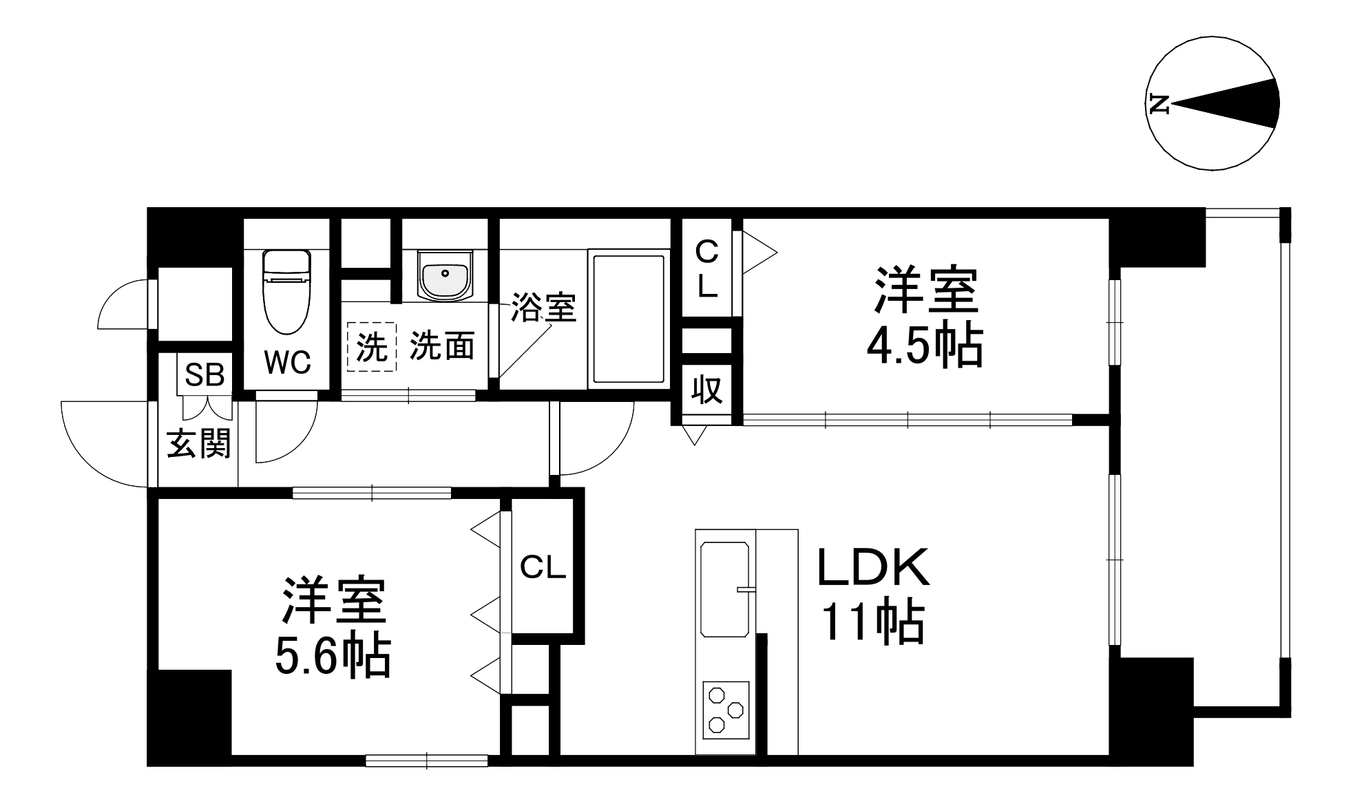 グランデカワノなにわ離宮の間取り