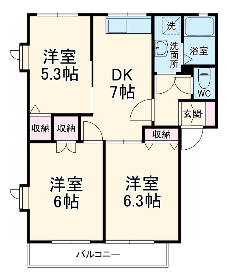 フォンテーヌドミールDの間取り