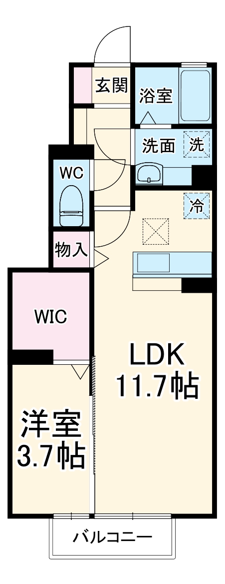 クラヴィーア甲府朝気の間取り