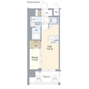 エスリード志賀本通ザ・フロントの間取り