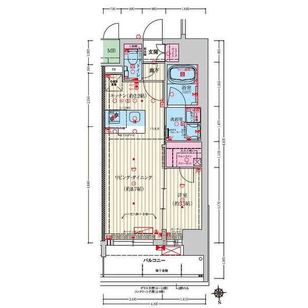吉野の完工年月(2026年3月)築の賃貸マンションの間取り
