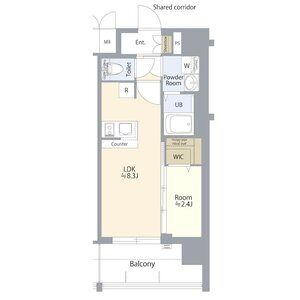 エスリード志賀本通ザ・フロントの間取り