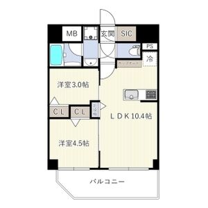 エスリードレジデンス ザ・グラン南堀江の間取り