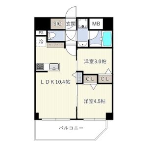 エスリードレジデンス ザ・グラン南堀江の間取り