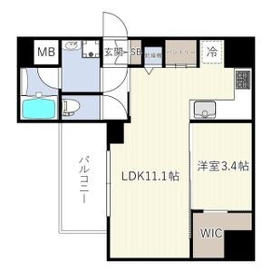 エスリードレジデンス ザ・グラン南堀江の間取り