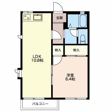 ディアコート慶Aの間取り