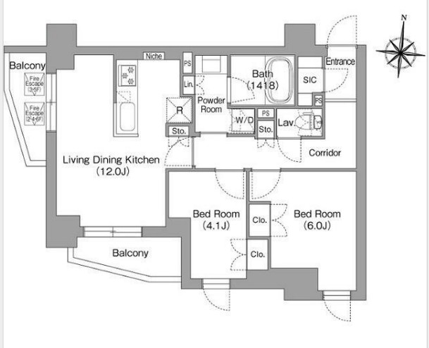 プラネソシエプラス旗の台の間取り