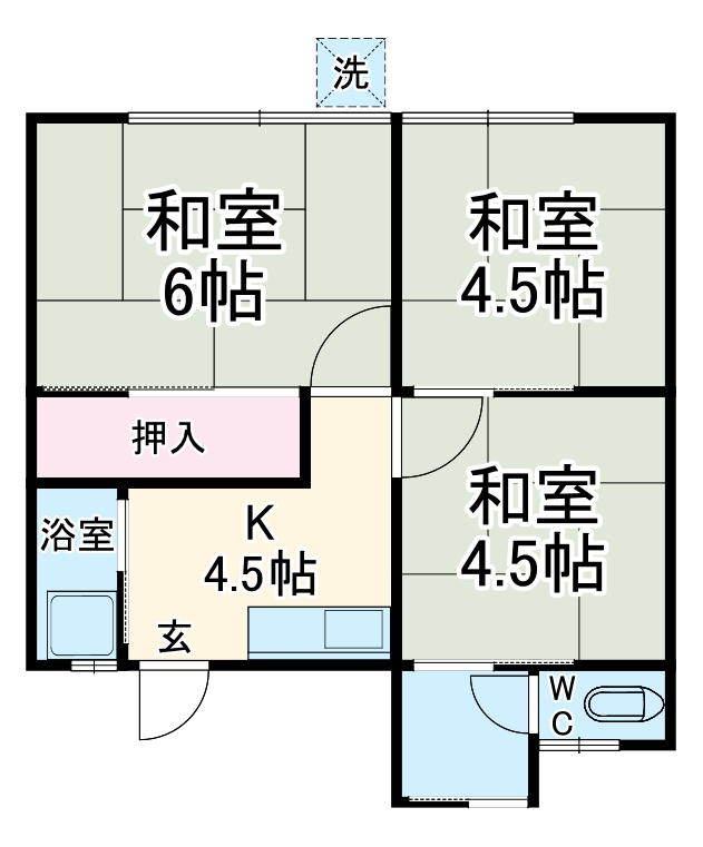 花長茶木島連棟借家の間取り