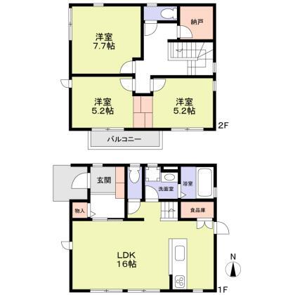 箕面桜井戸建ての間取り