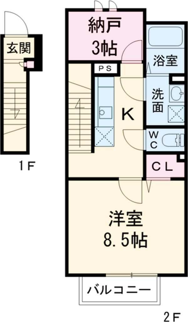 アムール藤沢遠藤の間取り