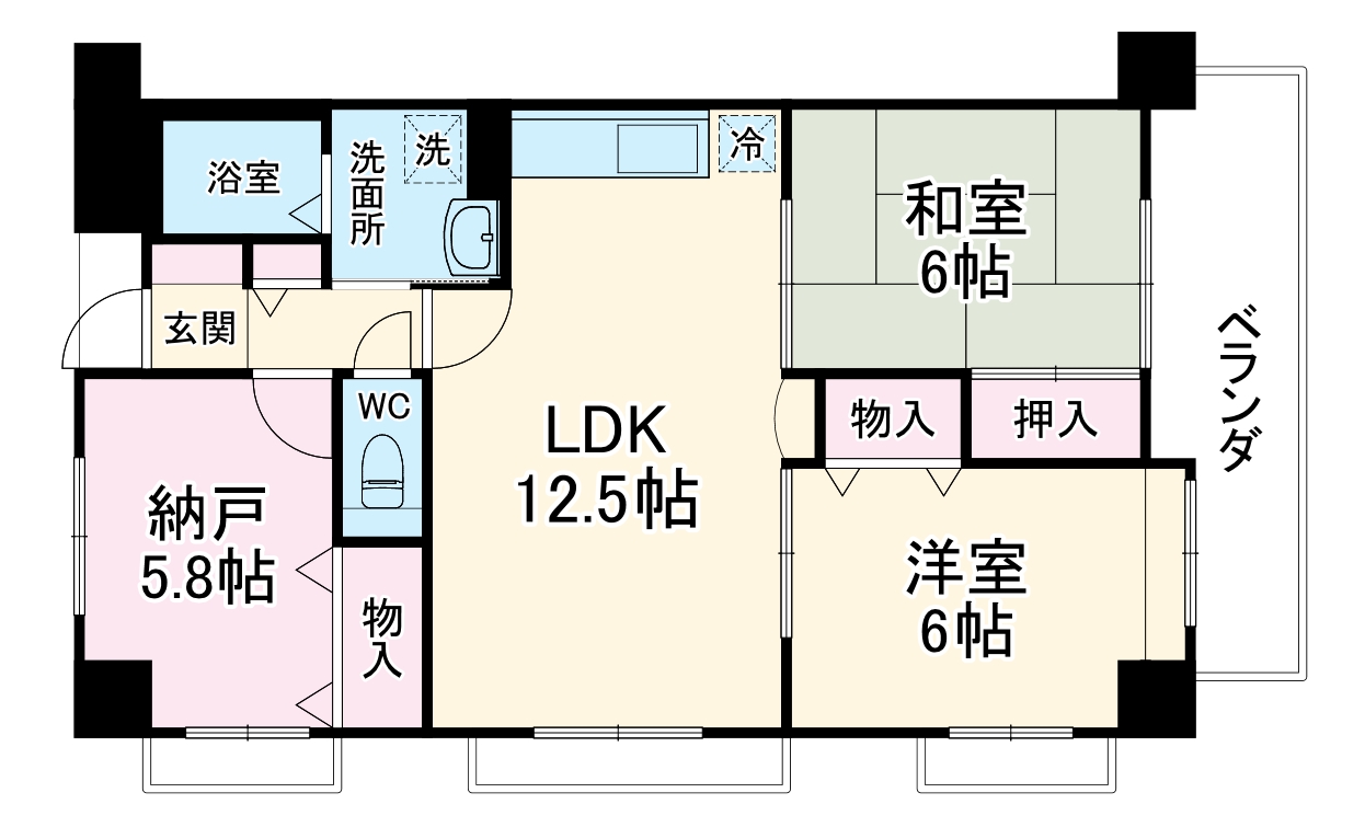 レジデンス鷹ヶ巣千里中央の間取り