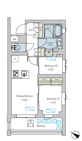 Brillia ist 洗足池の杜の間取り