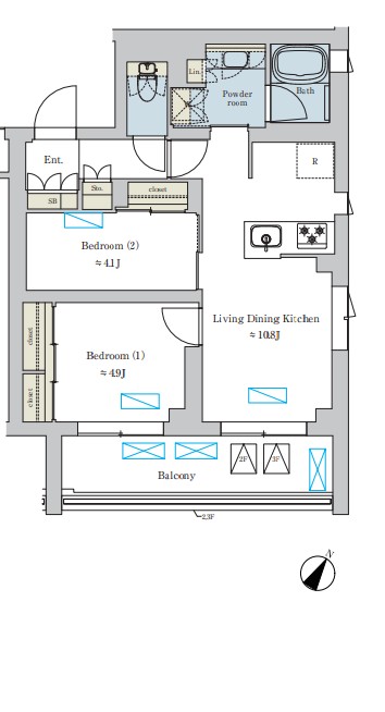 Brillia ist 洗足池の杜の間取り
