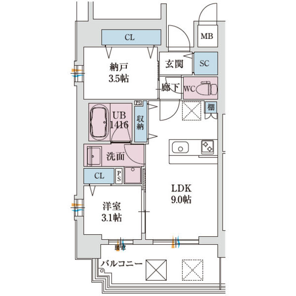 スプランディッド新大阪VIIIの間取り