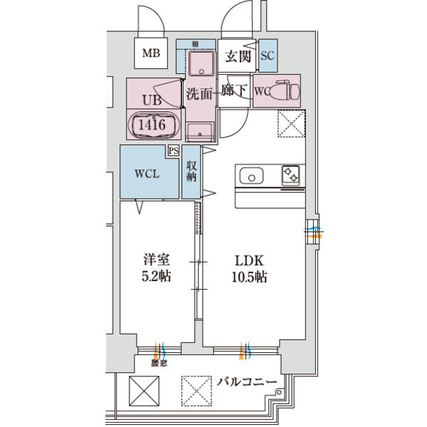 スプランディッド新大阪VIIIの間取り