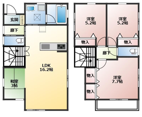 岩槻区宮町貸戸建ての間取り