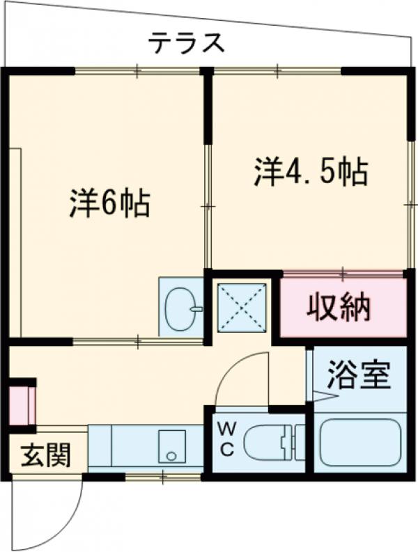 白子の完工年月(1984年10月)築の賃貸アパートの間取り