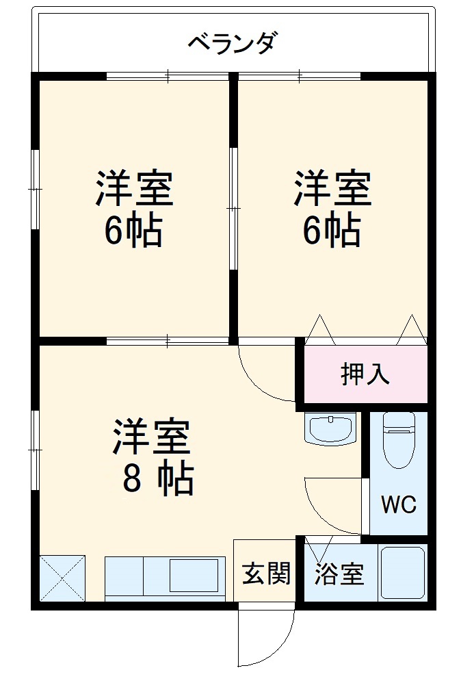 コーポラスエビナＢの間取り