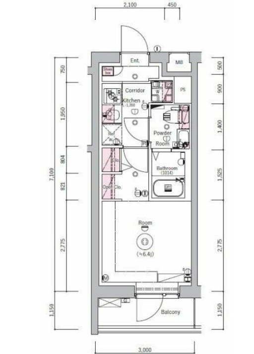 SYNEX YOKOHAMA-SHIMMACHIの間取り