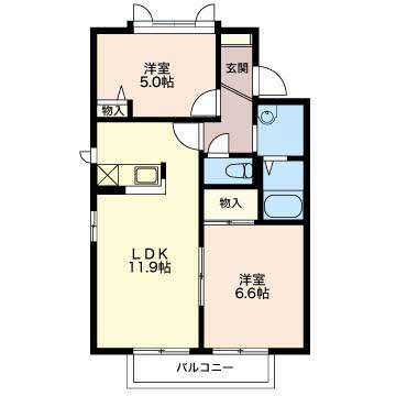 フロールμ Bの間取り