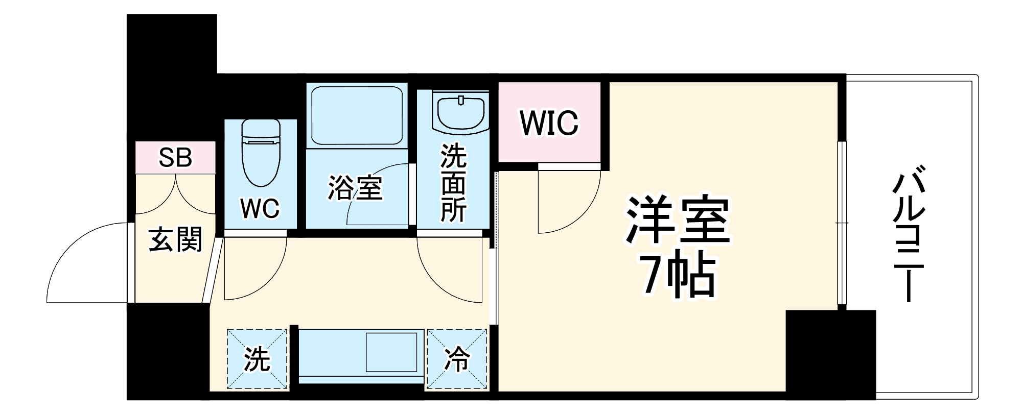 福島の完工年月(2025年2月)築の賃貸マンションの間取り
