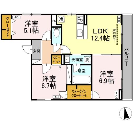 D-ROOM Grass 中町の間取り