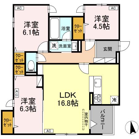 D-ROOM Grass 中町の間取り