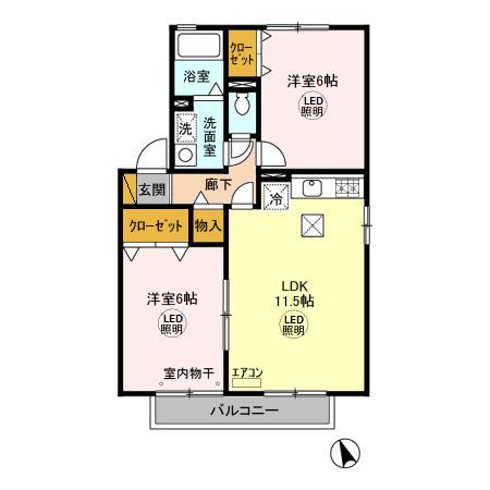 メゾングレース Bの間取り