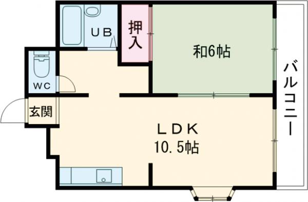 松江の完工年月(1993年9月)築の賃貸マンションの間取り