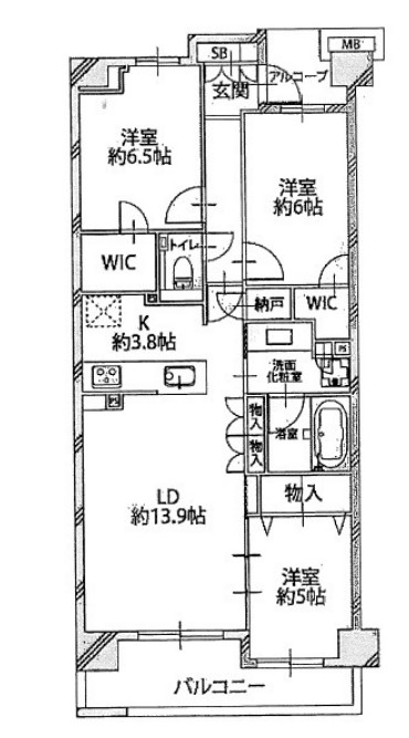 プラウド桜新町の間取り