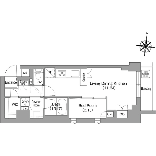 コンフォリア・リヴ大崎の間取り