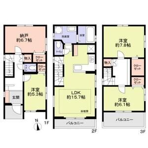 長久手市下川原貸家の間取り