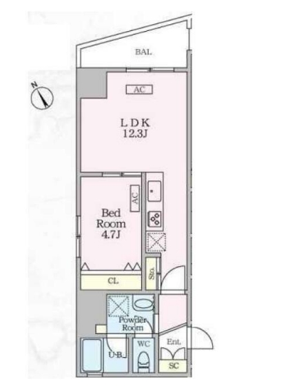 シャントロワ曙橋の間取り