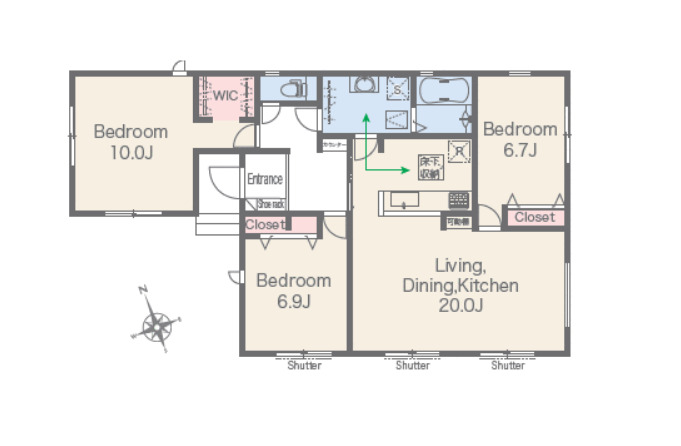 富士市富士岡第1期5号棟の間取り