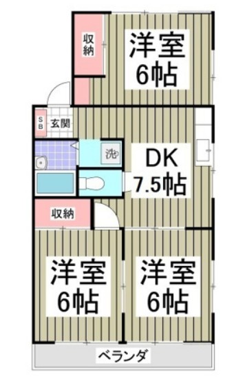 ハイツ奥州道の間取り