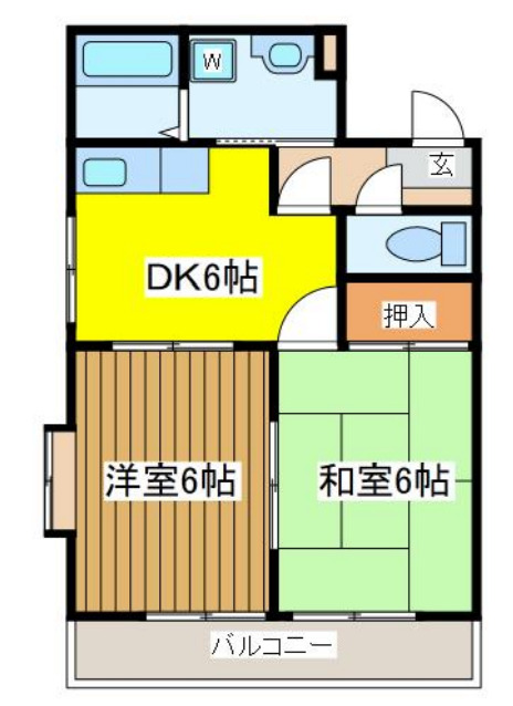 本町の完工年月(1992年11月)築の賃貸マンションの間取り