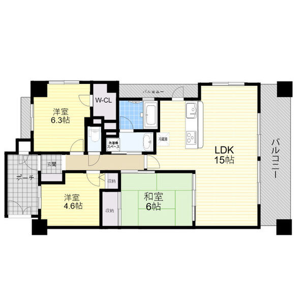 海老江の完工年月(2004年7月)築の賃貸マンションの間取り