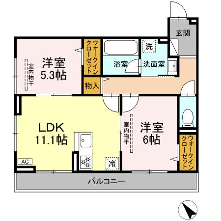 D Paina 鴨居Ⅱの間取り