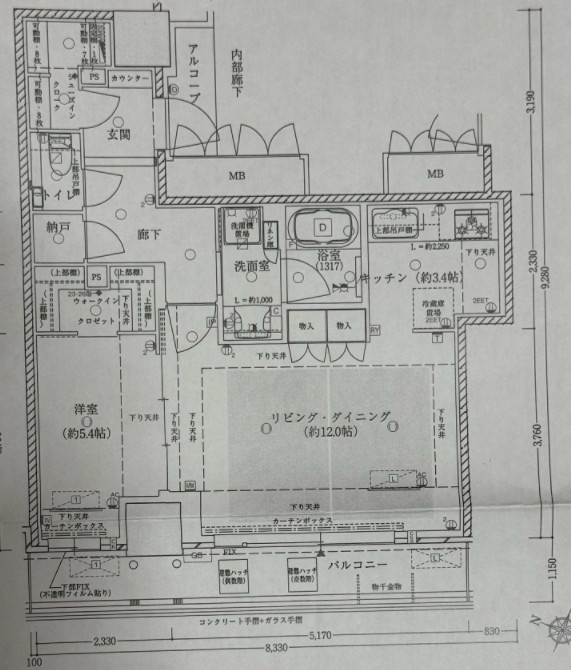ザ・ファインタワー大阪肥後橋の間取り